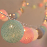 40LED Cotton Ball Garland String Lights Christmas Fairy Lighting Strings for Outdoor Holiday Wedding Xmas Party Home Decoration