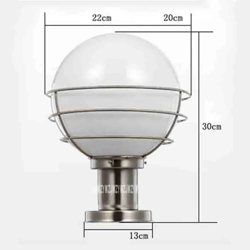 New DL-0101 Stainless Steel Stigma Lamp Outdoor Waterproof Classic Round Ball Lamp Pillar Lamp Villa Gate Lights Diameter 200mm