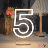1-10 Wedding Numbers Neon Lights Sign Birthdays Home Decor Room Decoration Desk Lights Bedroom Neon Lamps Led Luminous Signs