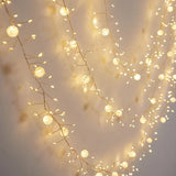6M 400 LED Firecrackers Cluster Garland Fairy Lights Outdoor Crystal Crackle Ball Christmas String Light for Patio Window Decor