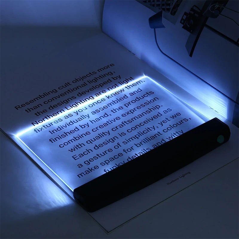 LED Night Reading Light Tablet Book Light Eye Protection Student Night Reading Lamp Flat Plate Car Travel Panel LED Desk Lamp