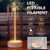 AUGE Light LED Magnetic Cordless Table Lamp,Minimalist Filament Movable Nightstand Light,3 Levels Touch Dimmable Chargeable Lamp