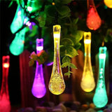 12m Solar String Lights Led Water Drop Solar Fairy Waterproof Lamp for Garden Wedding Yard Home Party Christmas Tree Decorations