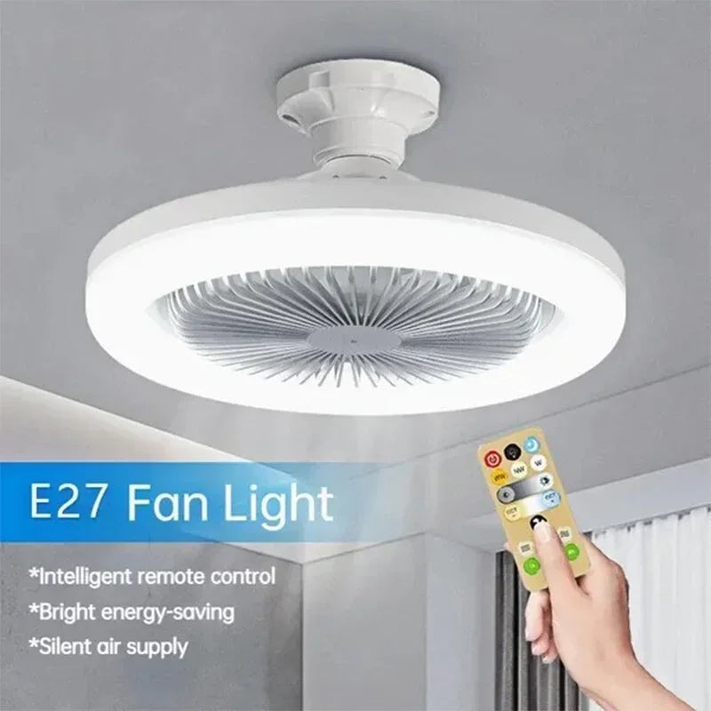 Smart 3-in-1 Ceiling Fan with Remote Control and 3-Speed E27 AC85-265V Lighting Base for Bedroom and Living Room Lighting