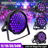 54W LED Disco UV Violet DMX Stage Par Light Pro Dj Projector Ultraviolet Black Light for Birthday Party Pub Club Body Paint Neon