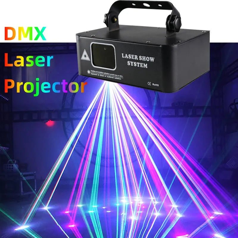 500mw RGB Stage Laser Light DMX 512 Music Sound Control Beam Projector Dj Equipment for Disco Party Ball Fiesta Strobe LED Lamp