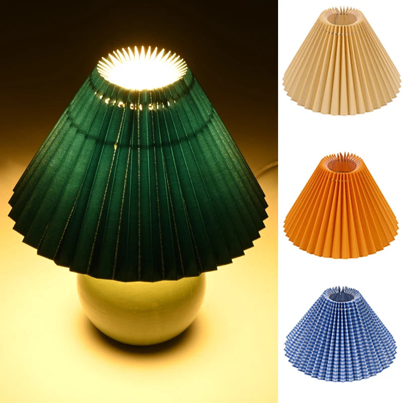 Pleated Lampshade Light Cover Japanese Style Fabric Table Lamp Ceiling Decor Lamp Covers Shades Lighting Accessorie abat jour