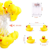10/20 LED Yellow Duck String Lights Battery Powered Cute Animal Duck Shape Garland light for Xmas Holiday Wall Window Decorative