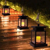 3/1Pcs Solar Candle Lantern IP44 Revolving Lantern Hanging Retro LED Candle Light Outdoor with Clip Garden Waterproof Landscape