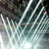 Super Bright 150W LED Beam Spot Wash Moving Head Sound Activated 5-Facet Prism Gobo Stage Light DMX 512 12 Channels for DJ Party