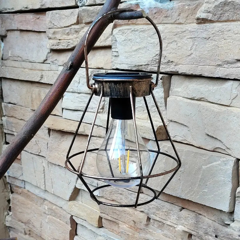 Solar LED Lamps Lantern Outdoor Waterproof Decorative Chandelier Pendant Light Home Garden Hanging Retro Camping Decor Lantern
