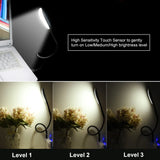 LED Book Light USB Reading Lamp Flexible LED Desk Light Touch Dimmable Study Lamp For Laptop Bedroom Table Lighting Decoration